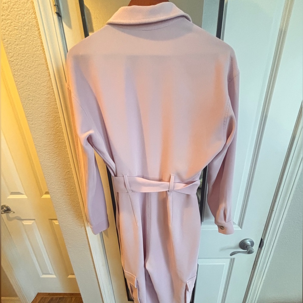 Express Blush Pink Belted Jumpsuit - Picture 3 of 4